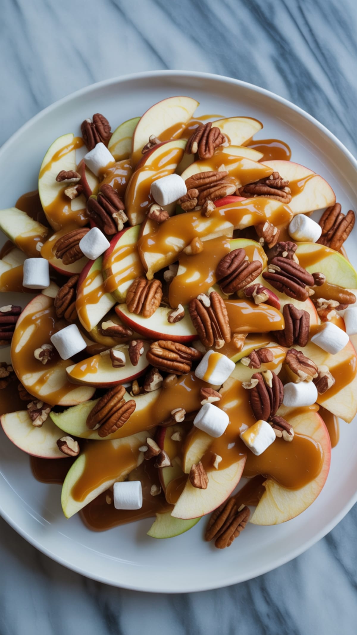 Sweet Apple Nachos with Easy Caramel Drizzle: Party Pleaser!