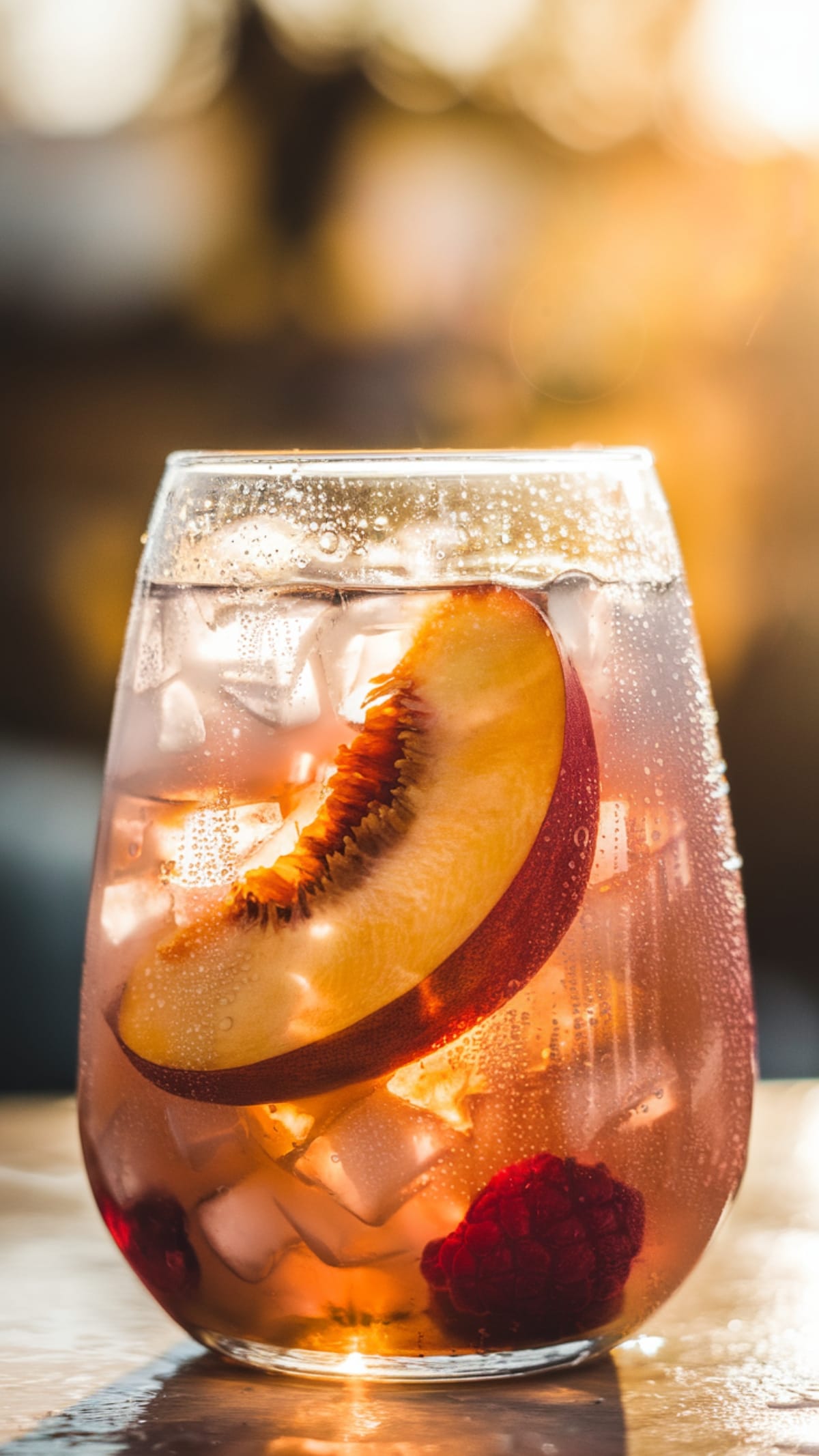 Sweet & Tangy Bellini Peach Raspberry Iced Tea Perfect for Tea Parties