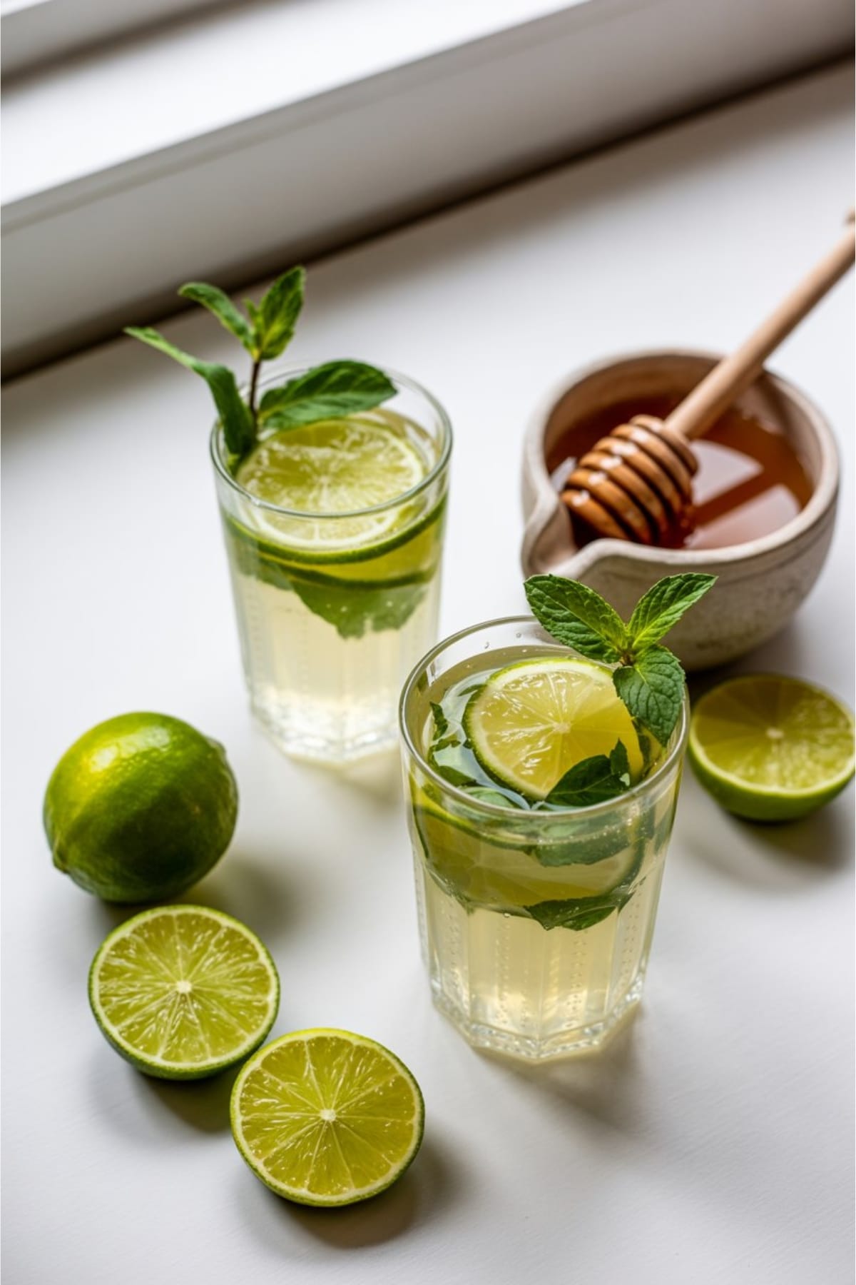 Tangy-Sweet Lime Drinks - Honey Ginger Limeade Recipe