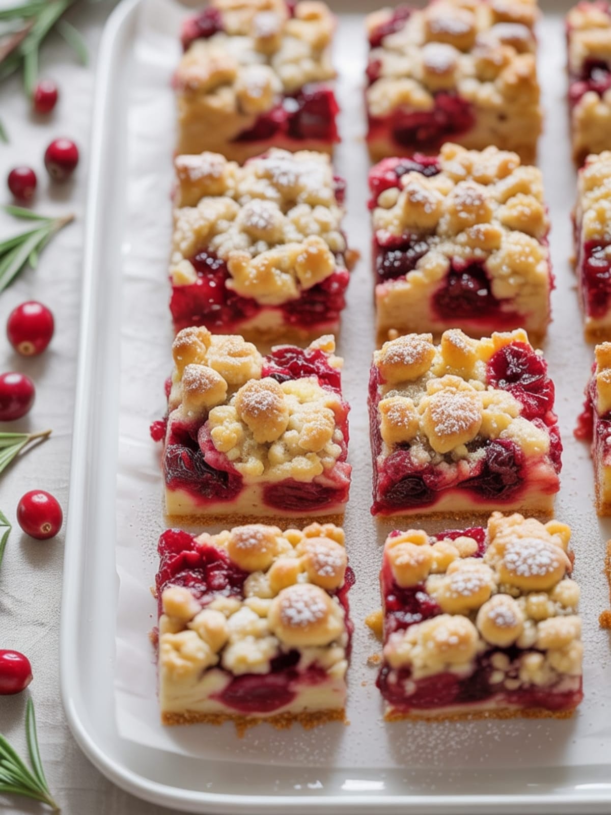 Tart & Sweet Cranberry Crumble Bars - Easy Holiday Dessert