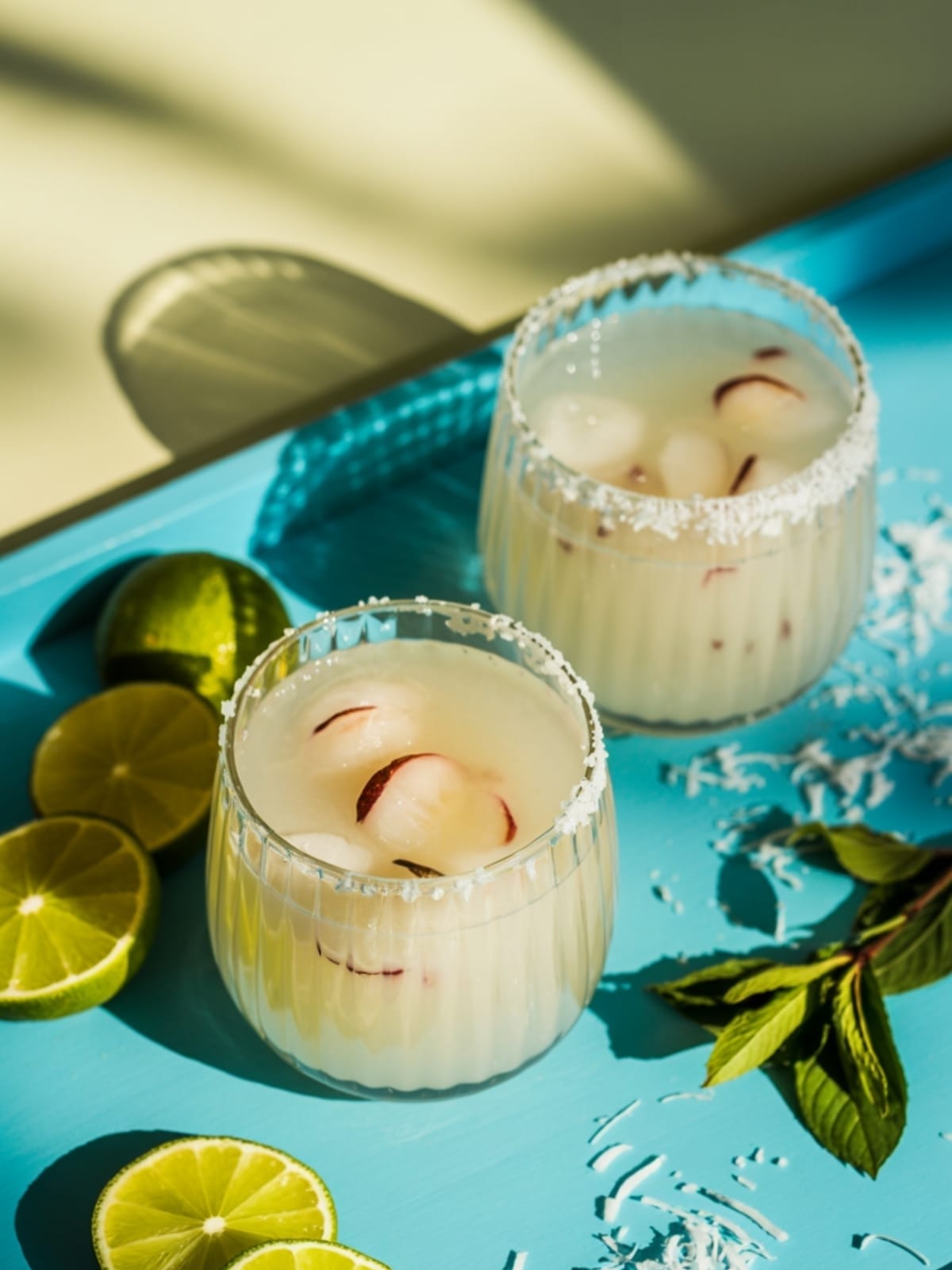 Tropical Coconut Lychee Margarita Mocktail - Alcohol-Free Delight