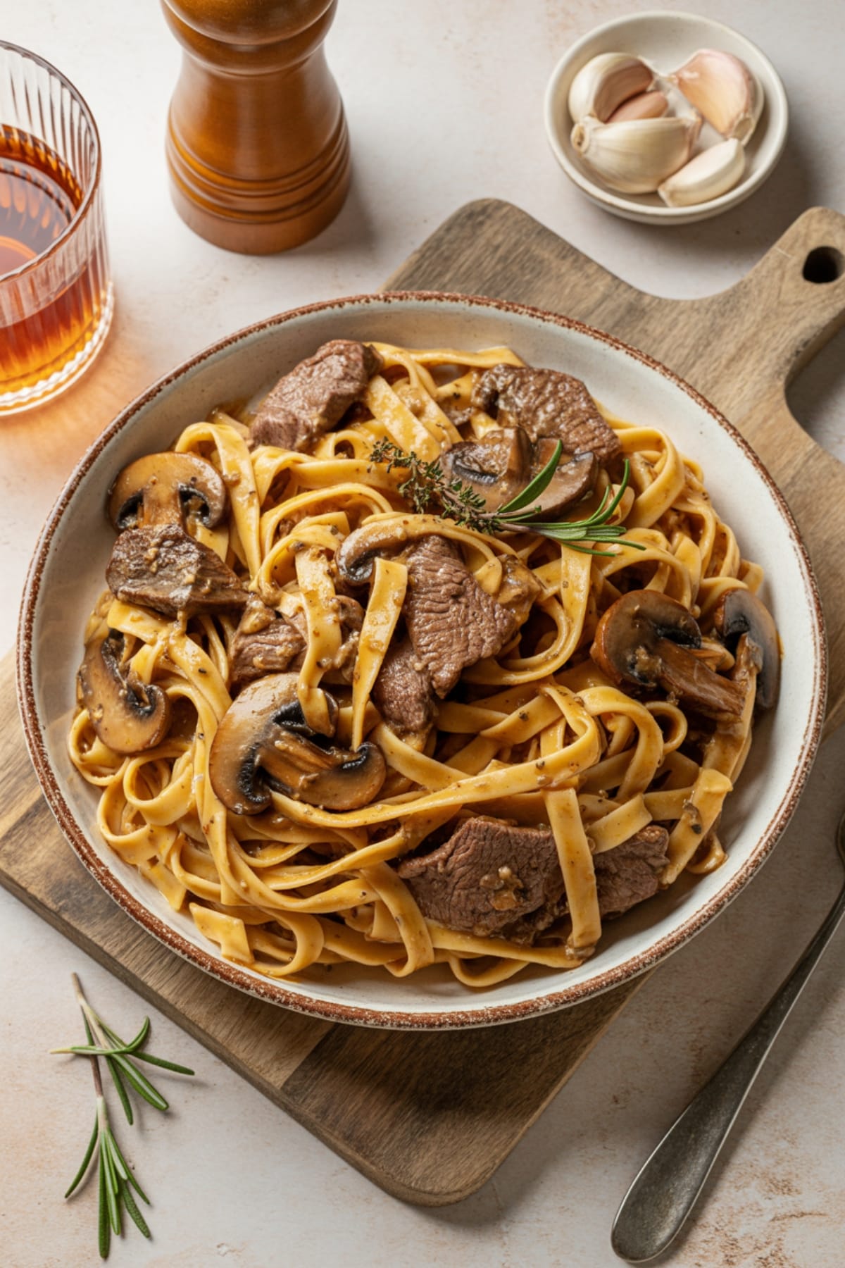 Ultimate Comfort Food Hearty Beef & Mushroom Fettuccine Recipe