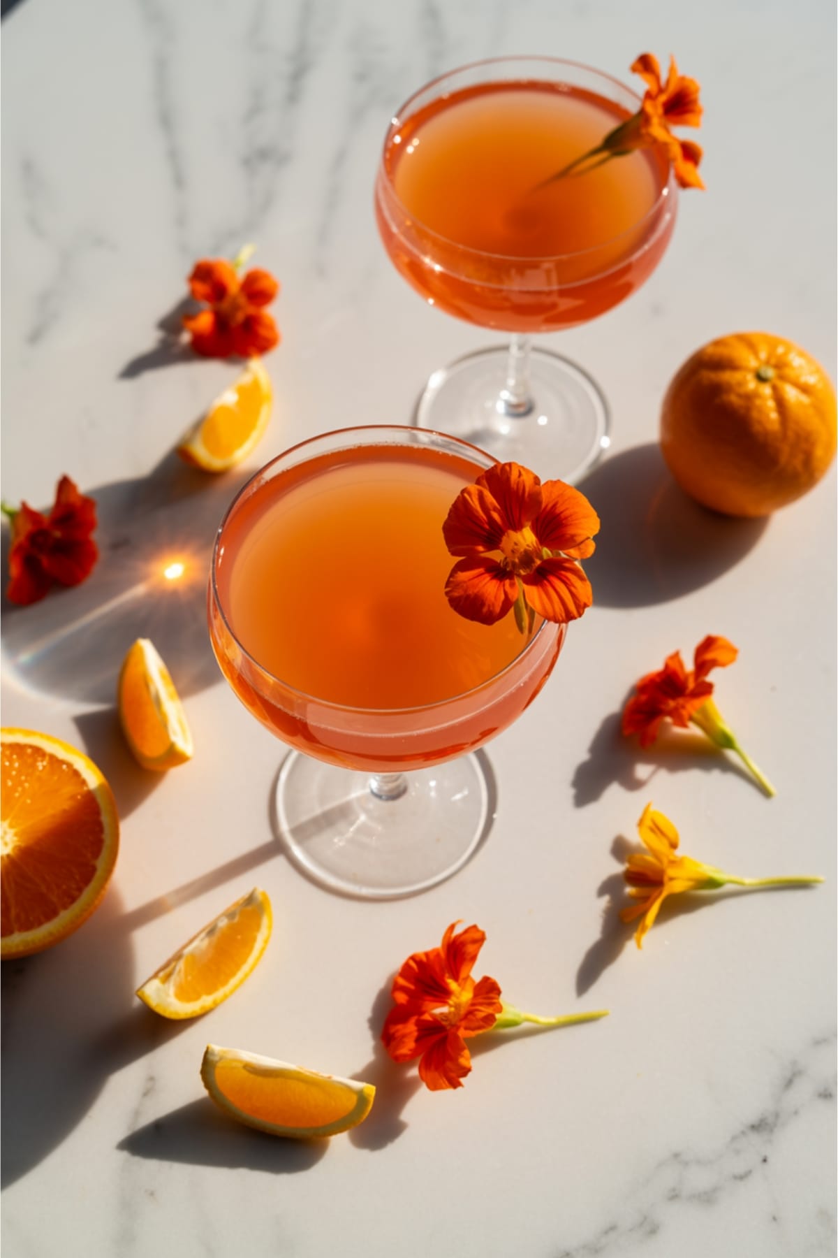 Vegan Nasturtium Tangerine Spritz - Magical Summer Refreshment