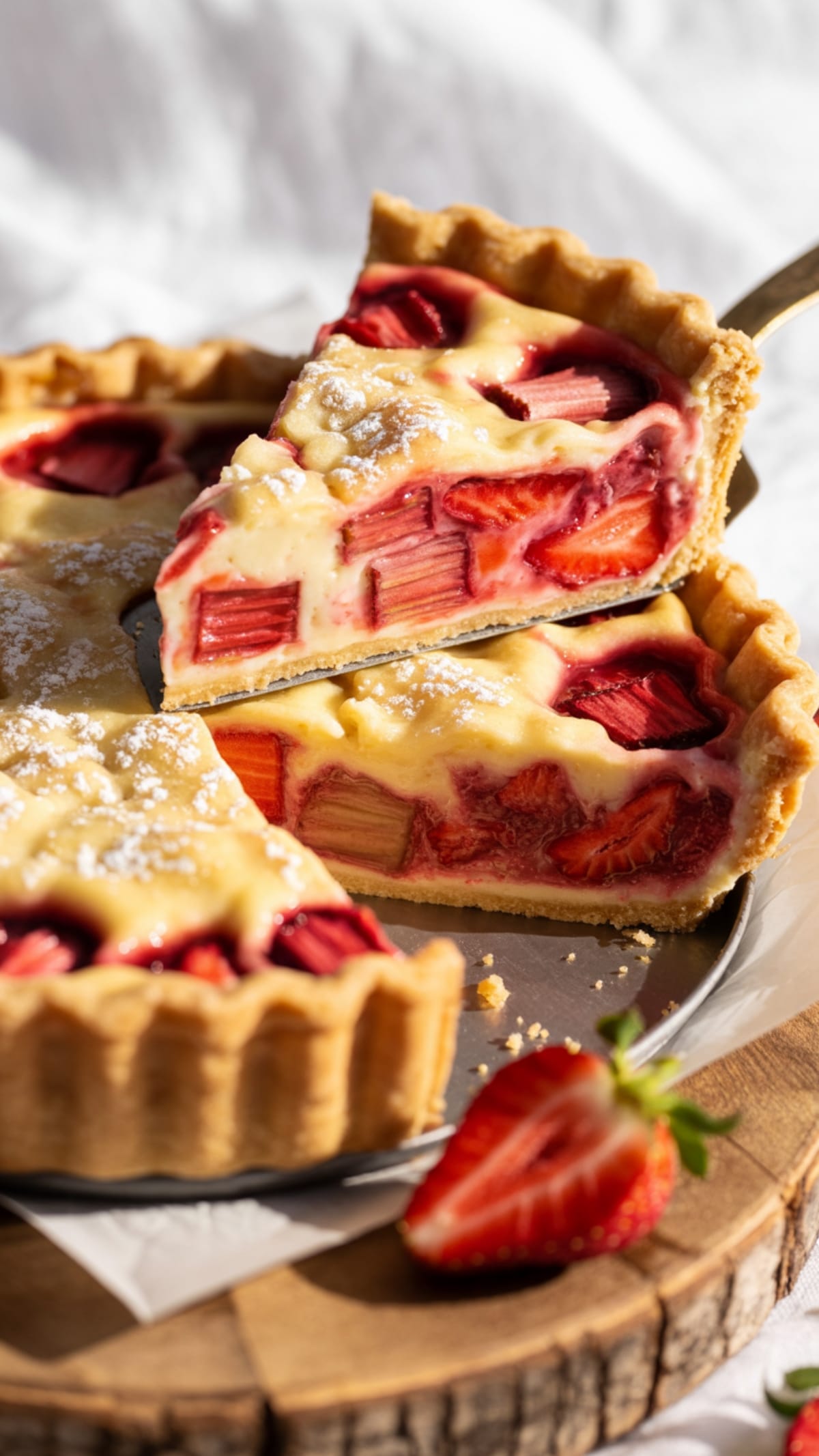 Classic Rhubarb Custard Pie with Strawberries | Heirloom Recipe