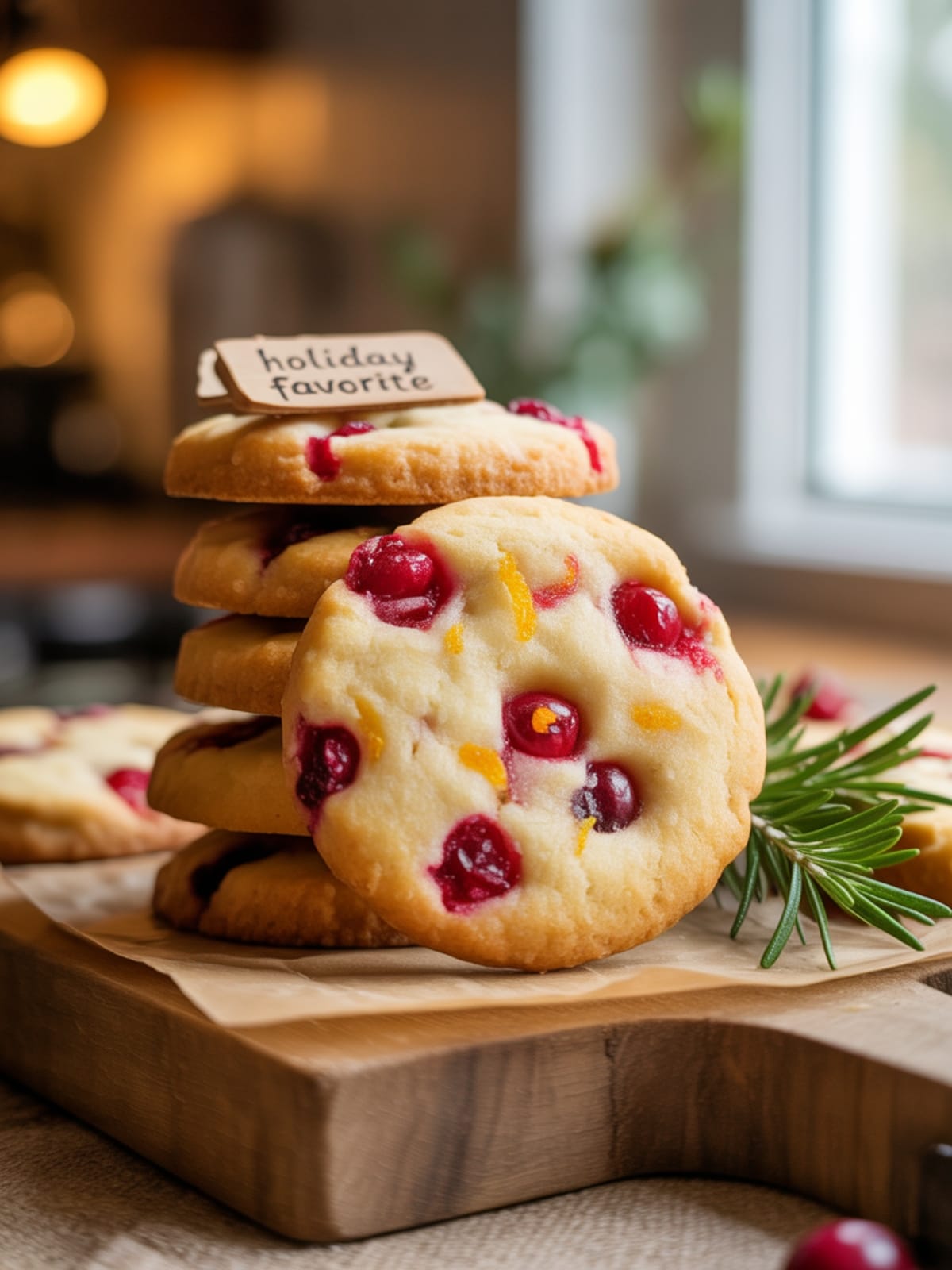 Cranberry Orange Shortbread Cookies Holiday Favorite