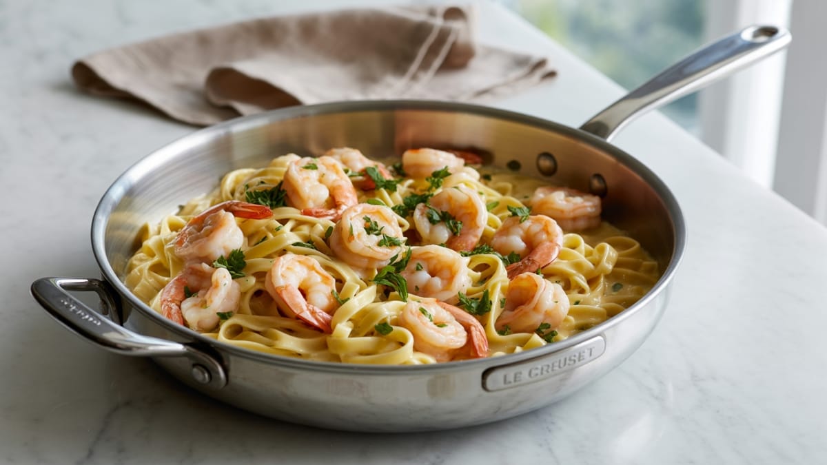 Creamy Garlic Shrimp Pasta- A Restaurant-Quality Dinner Made Simple