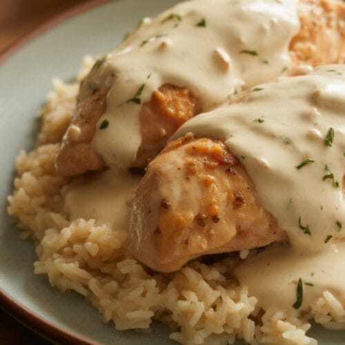 Creamy Smothered Chicken and Rice