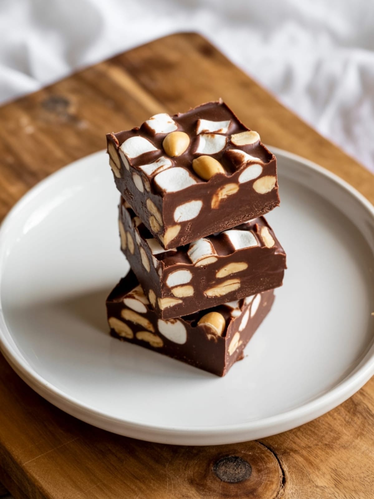 Fantasy Rocky Road Fudge with Marshmallows & Sweetened Milk