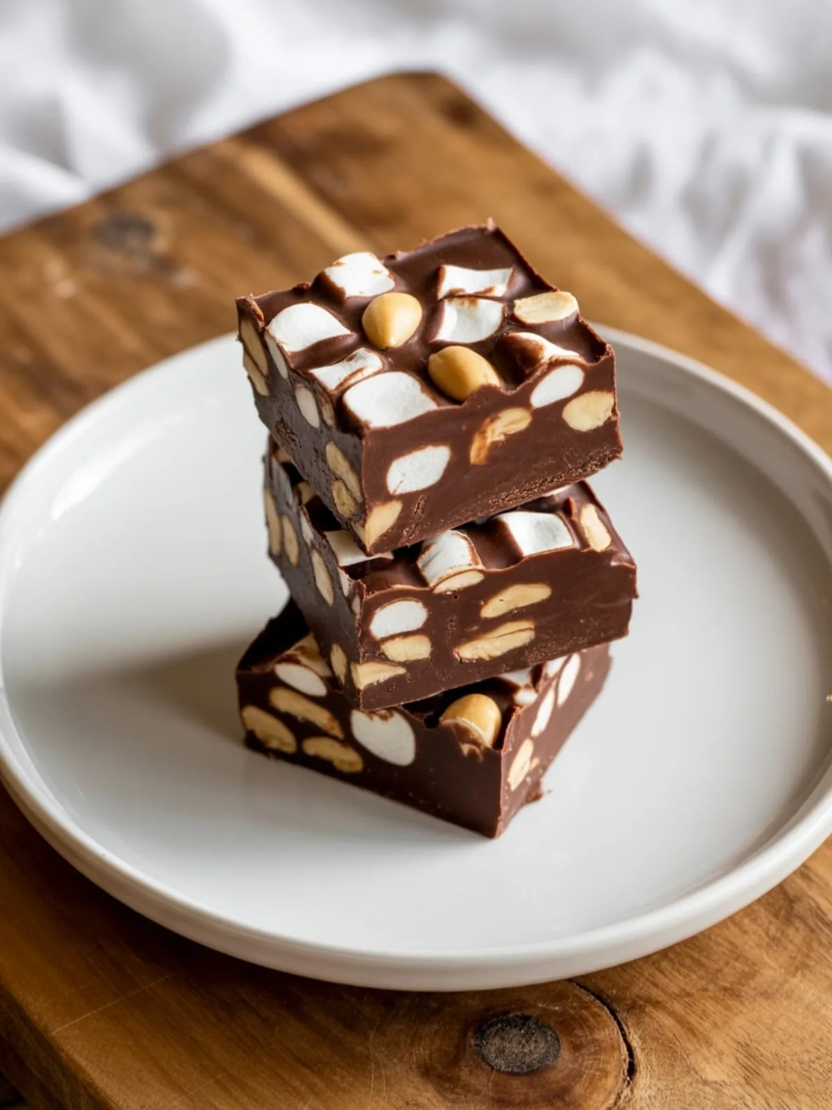 Fantasy Rocky Road Fudge with Marshmallows & Sweetened Milk