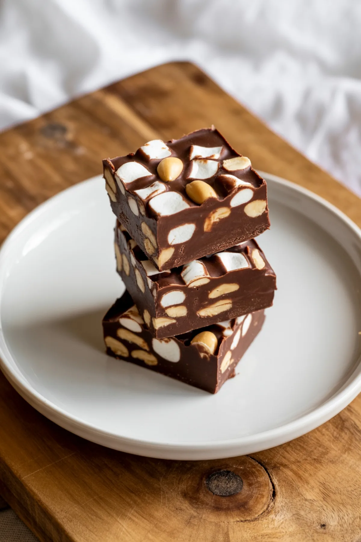 Fantasy Rocky Road Fudge with Marshmallows & Sweetened Milk