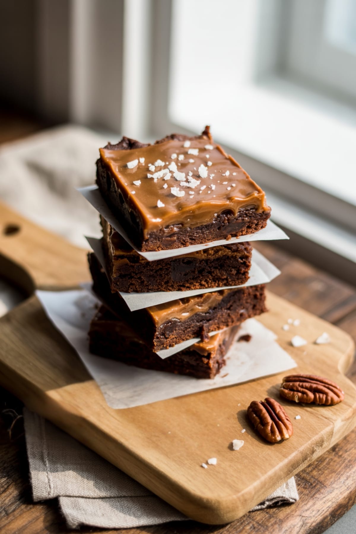 Fudgy Salted Caramel Brownies for Caramel Dessert Lovers