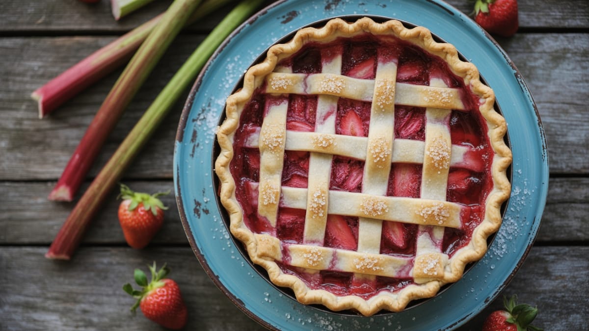 Homemade Fresh Strawberry Rhubarb Pie- The Perfect Summer Dessert