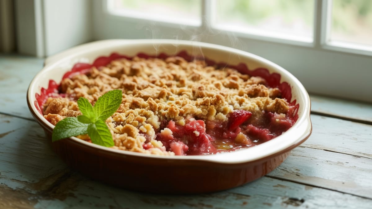 Homemade Strawberry Rhubarb Crisp- A Sweet-Tart Summer Delight