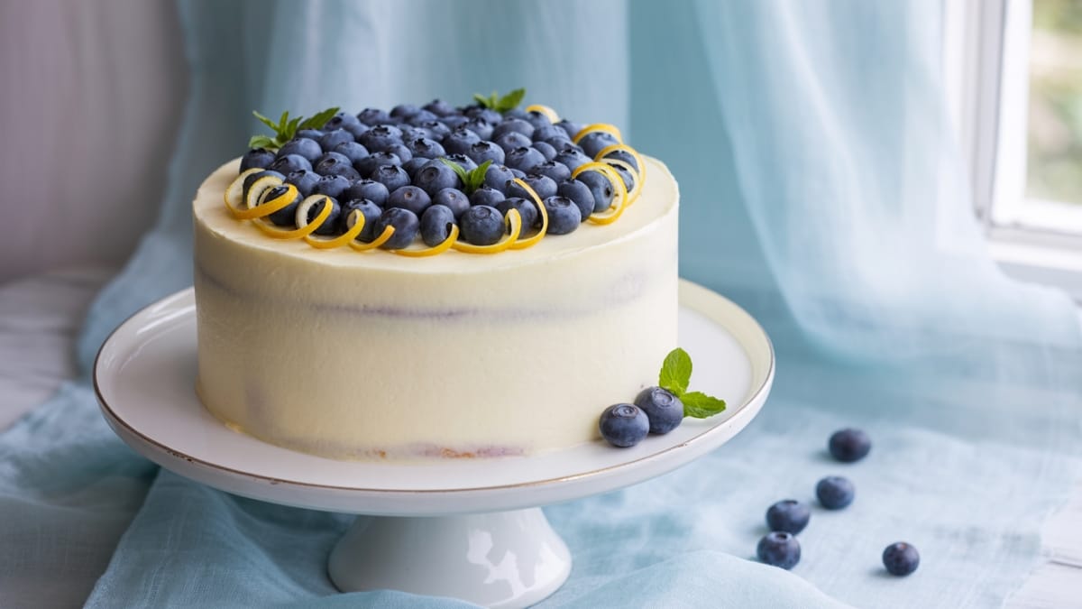 Lemon Blueberry Cream Cake- A Burst of Summer in Every Slice