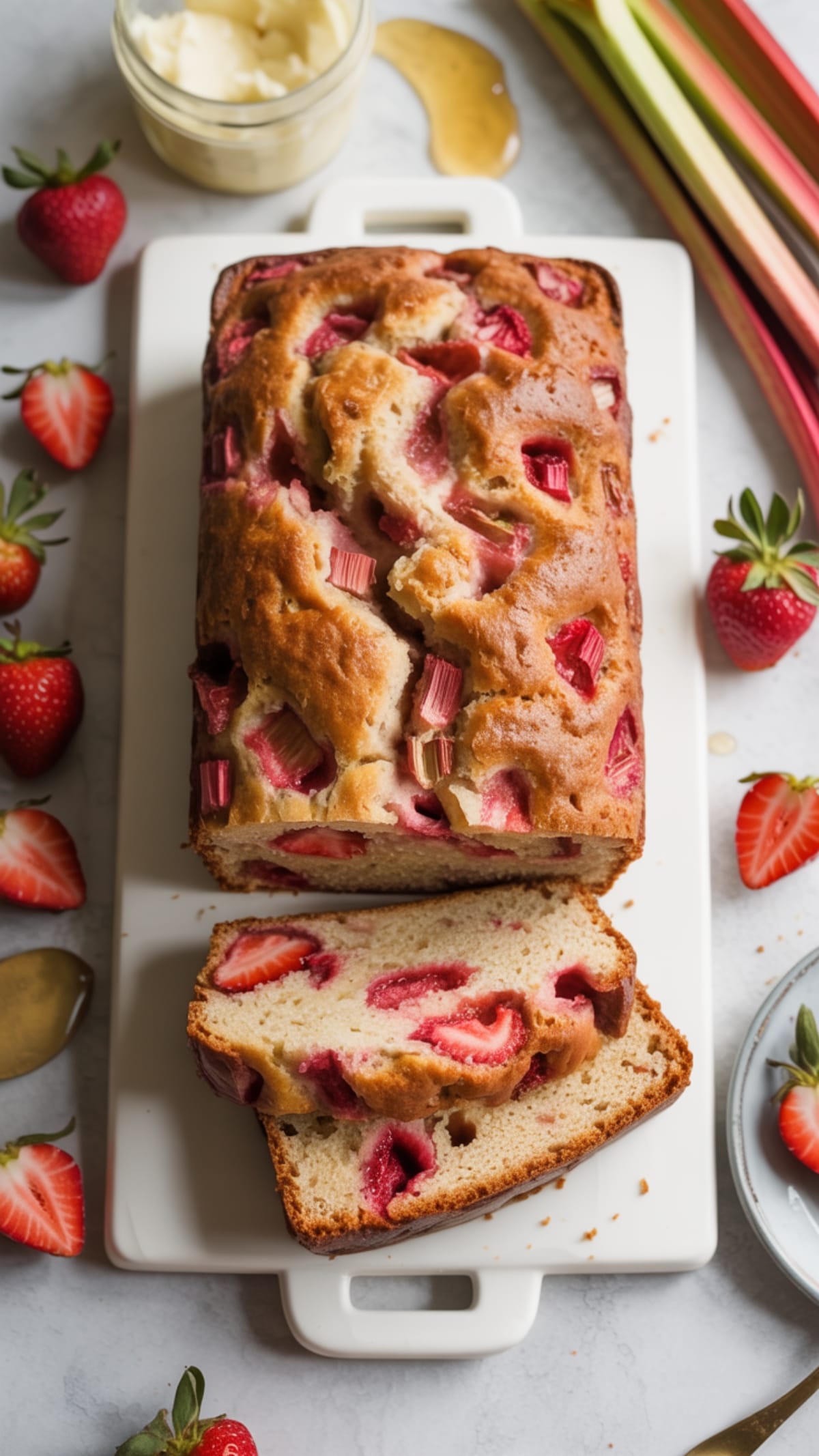 Moist Strawberry Rhubarb Quick Bread | Perfect Breakfast Treat