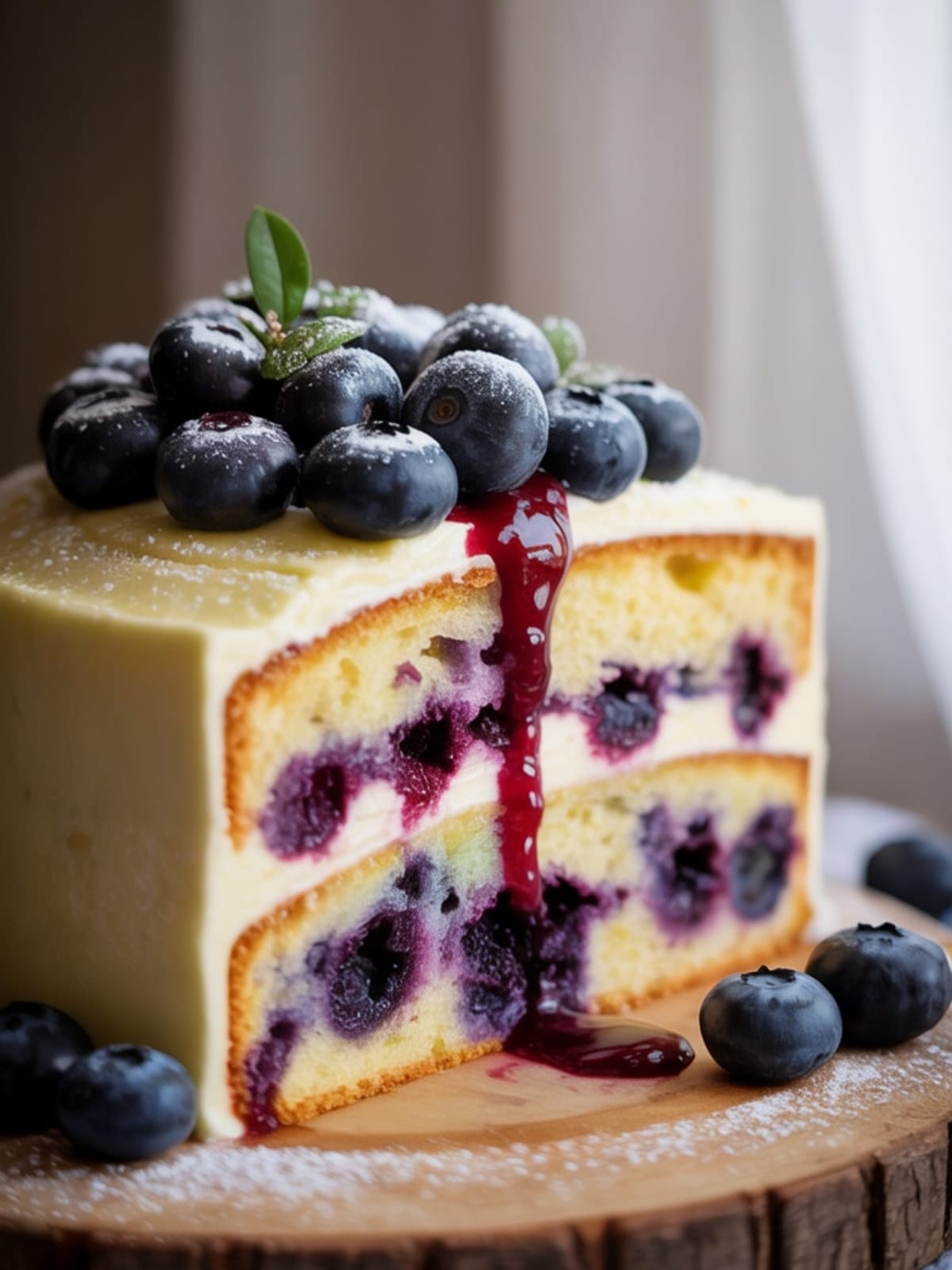 No-Bake Lemon Blueberry Cream Cake for Summer Gatherings