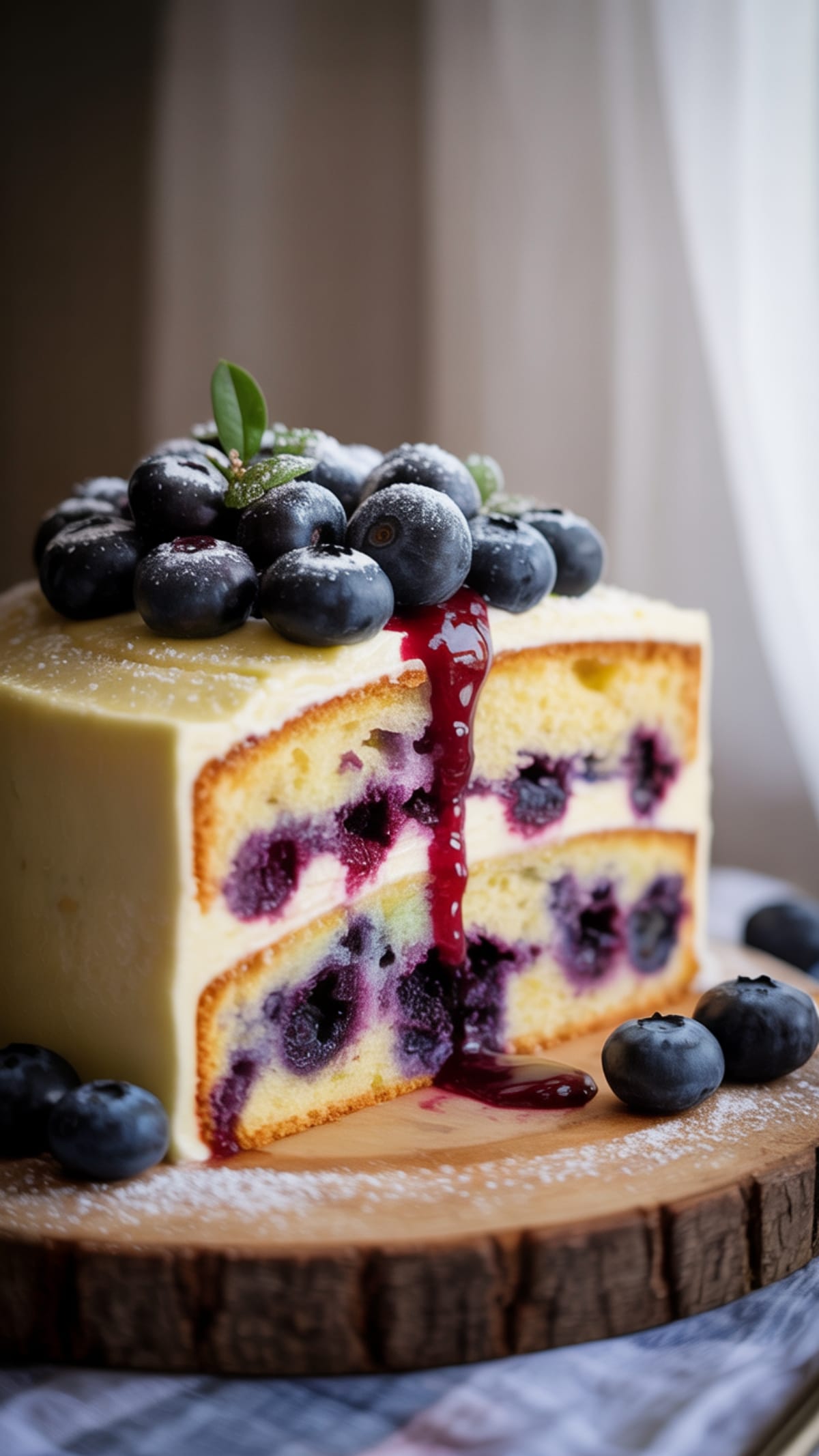 No-Bake Lemon Blueberry Cream Cake for Summer Gatherings