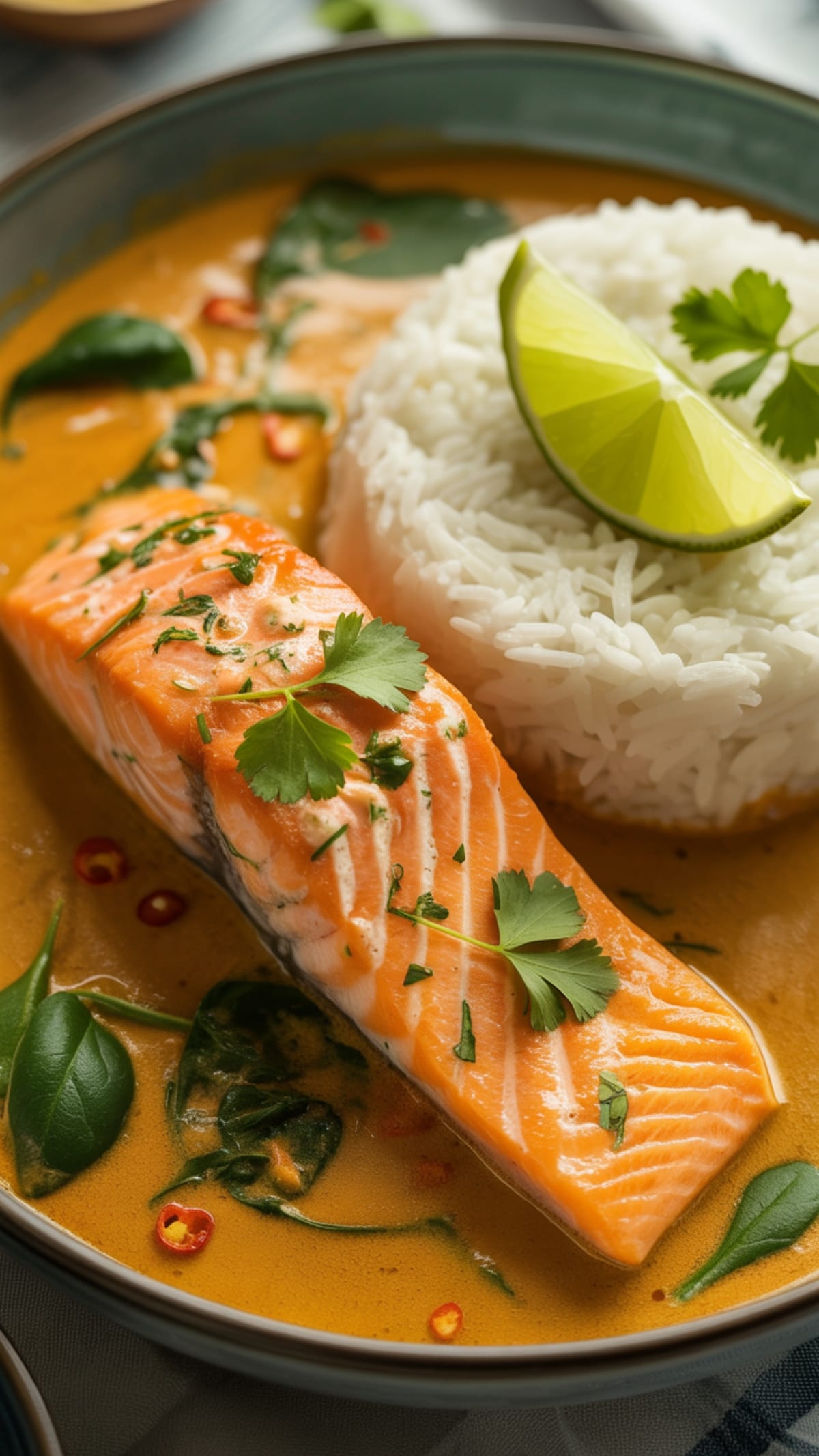 One Pan Salmon Thai Recipe With Coconut Curry