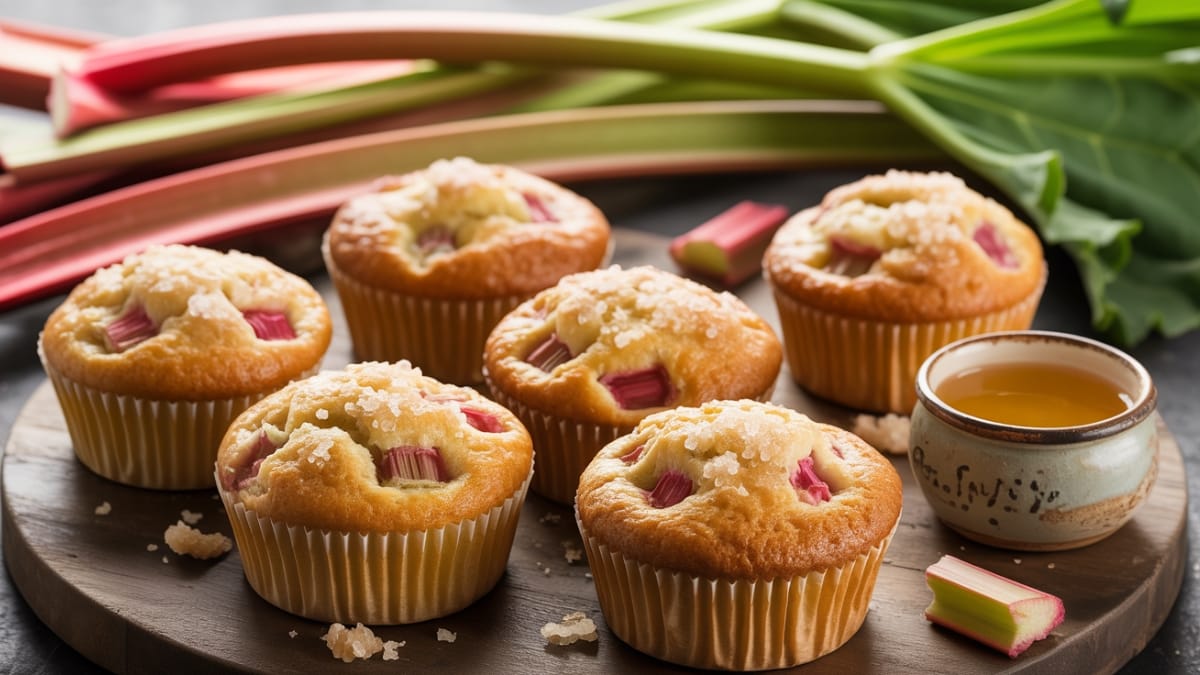 Rhubarb Muffins with Greek Yogurt- A Tangy Spring Treat You'll Crave Year-Round