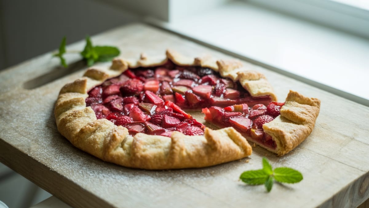 Rustic Strawberry Rhubarb Tart- Summer's Perfect Sweet-Tart Dessert