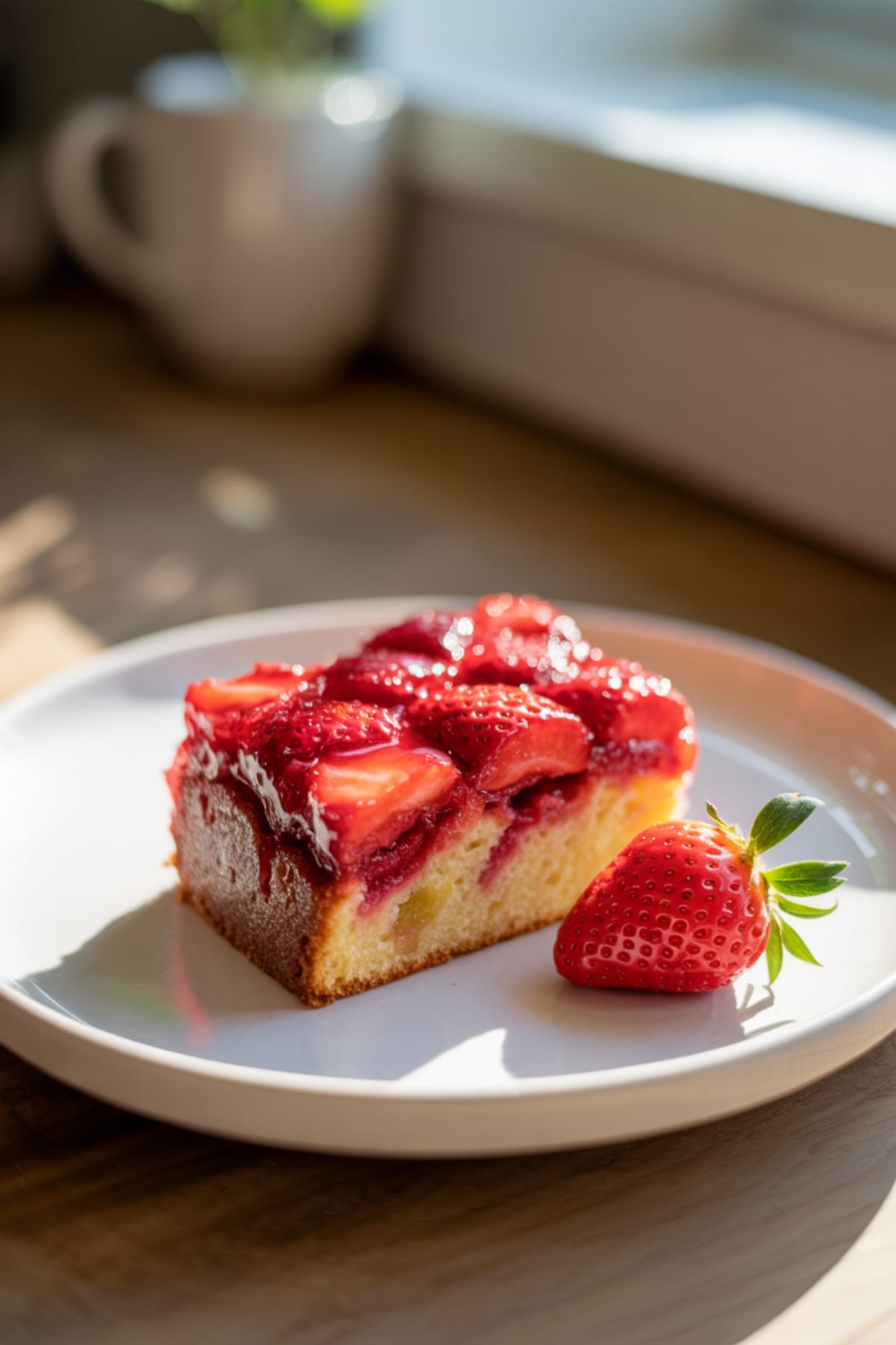 Simple Box Cake Upgrade - Strawberry Rhubarb Upside Down Delight