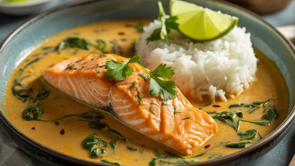Simple Salmon And Veggie Curry Dinner