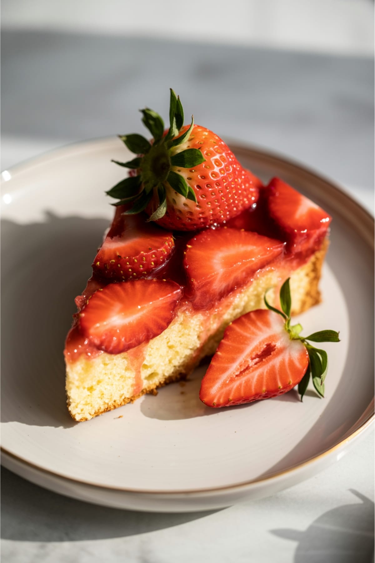 Strawberry Rhubarb Coffee Cake - Breakfast-Worthy Upside Down Treat