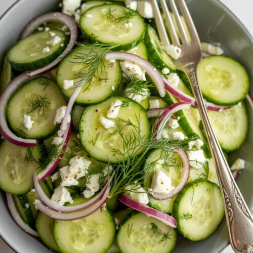 Summer Cucumber Salad With Feta Cheese