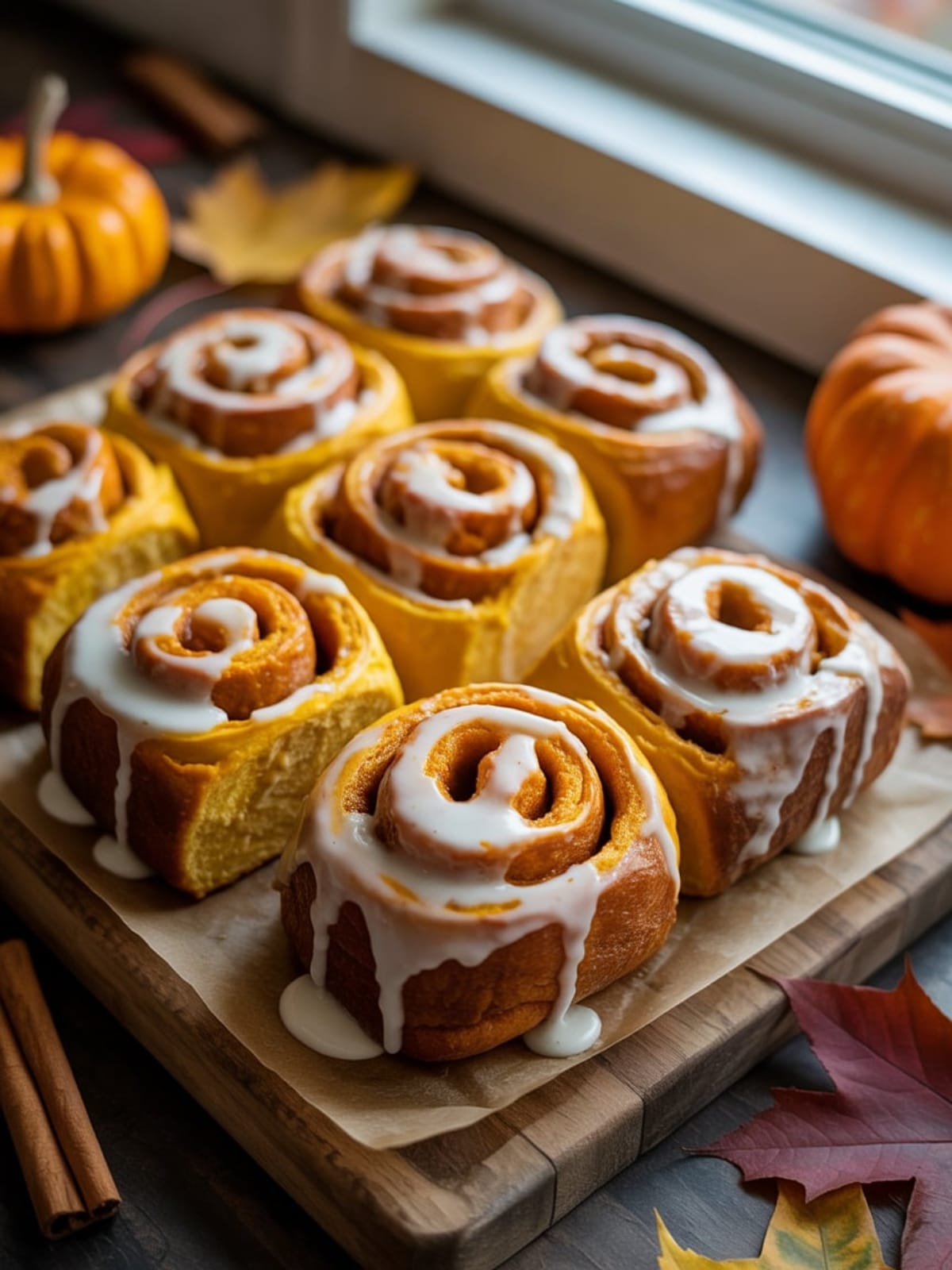 Super Gooey Vegan Pumpkin Cinnamon Rolls
