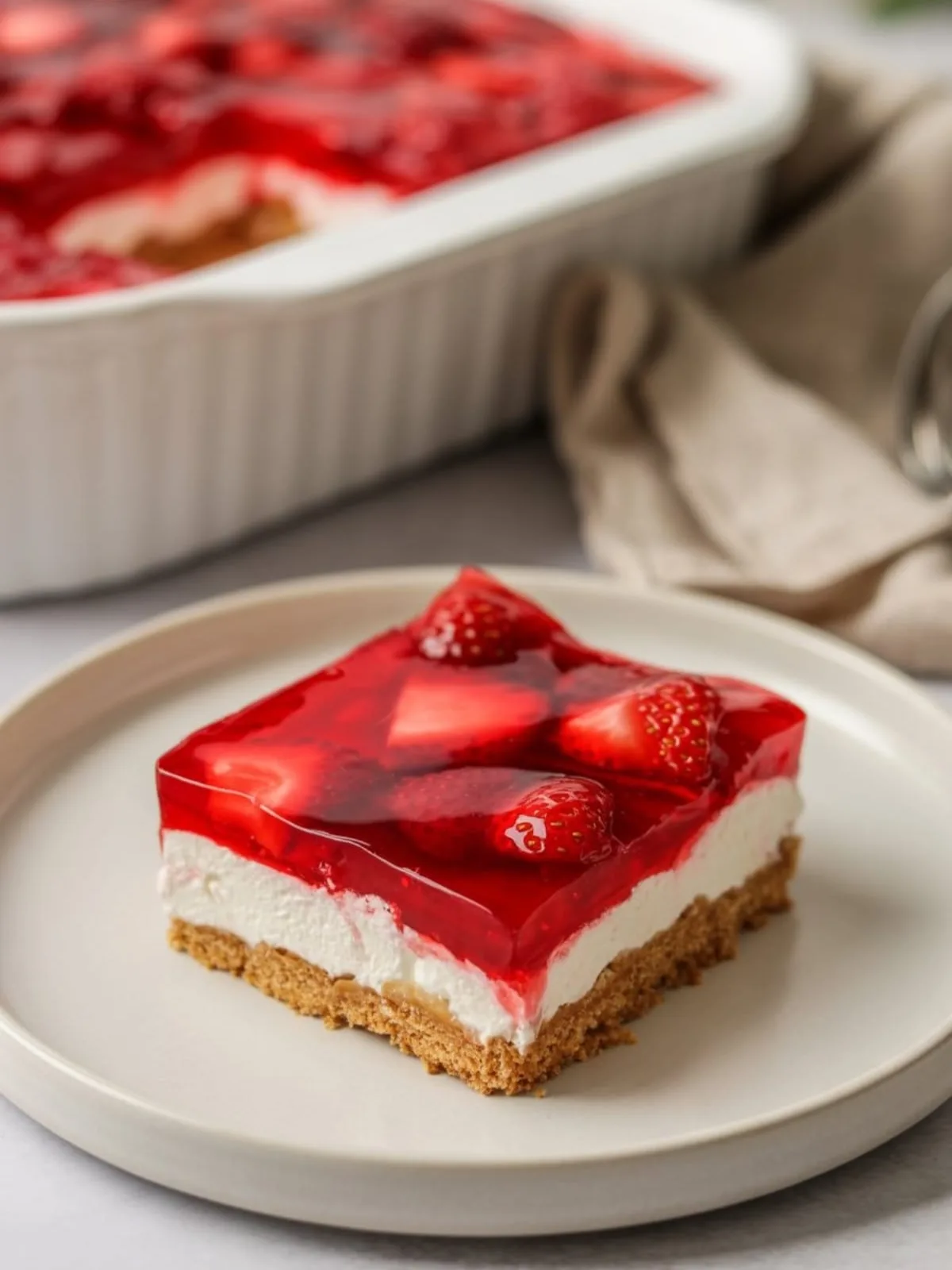 Sweet & Salty Strawberry Pretzel Salad with Frozen Fruit