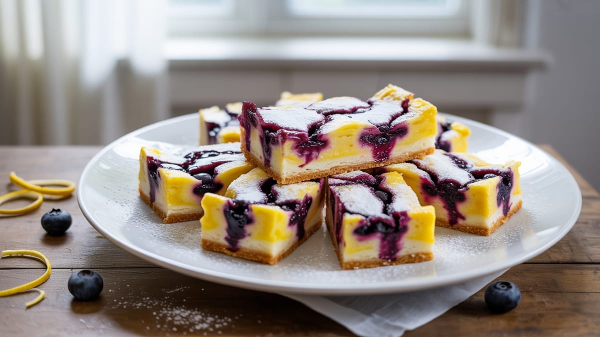 Tangy Blueberry Lemon Bars- The Perfect Summer Dessert