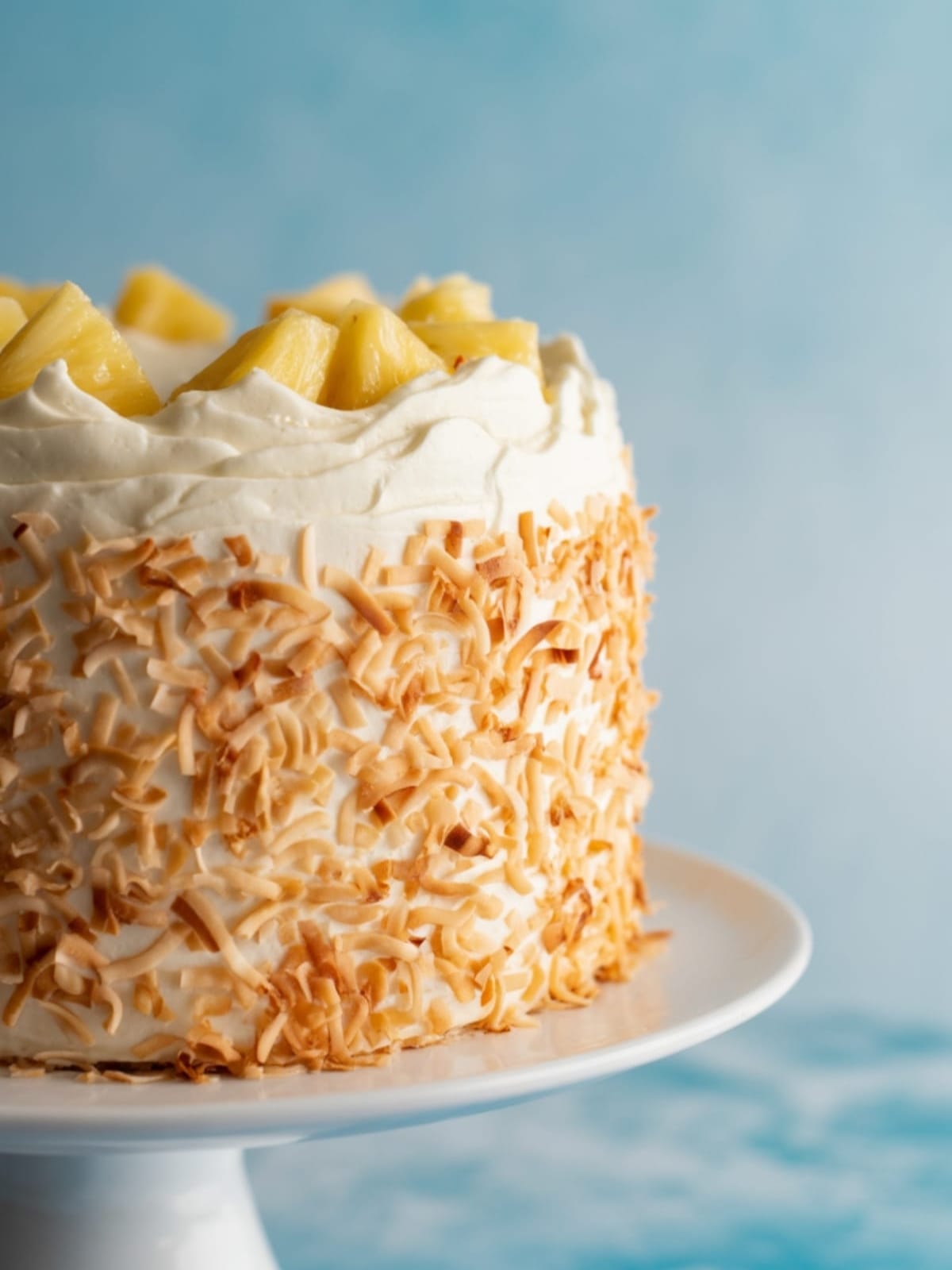 Tropical Coconut Cake with Pineapple & Cream Cheese Frosting