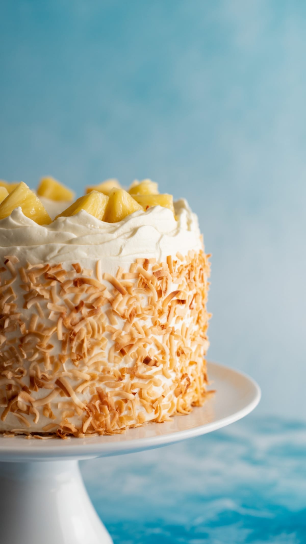 Tropical Coconut Cake with Pineapple & Cream Cheese Frosting