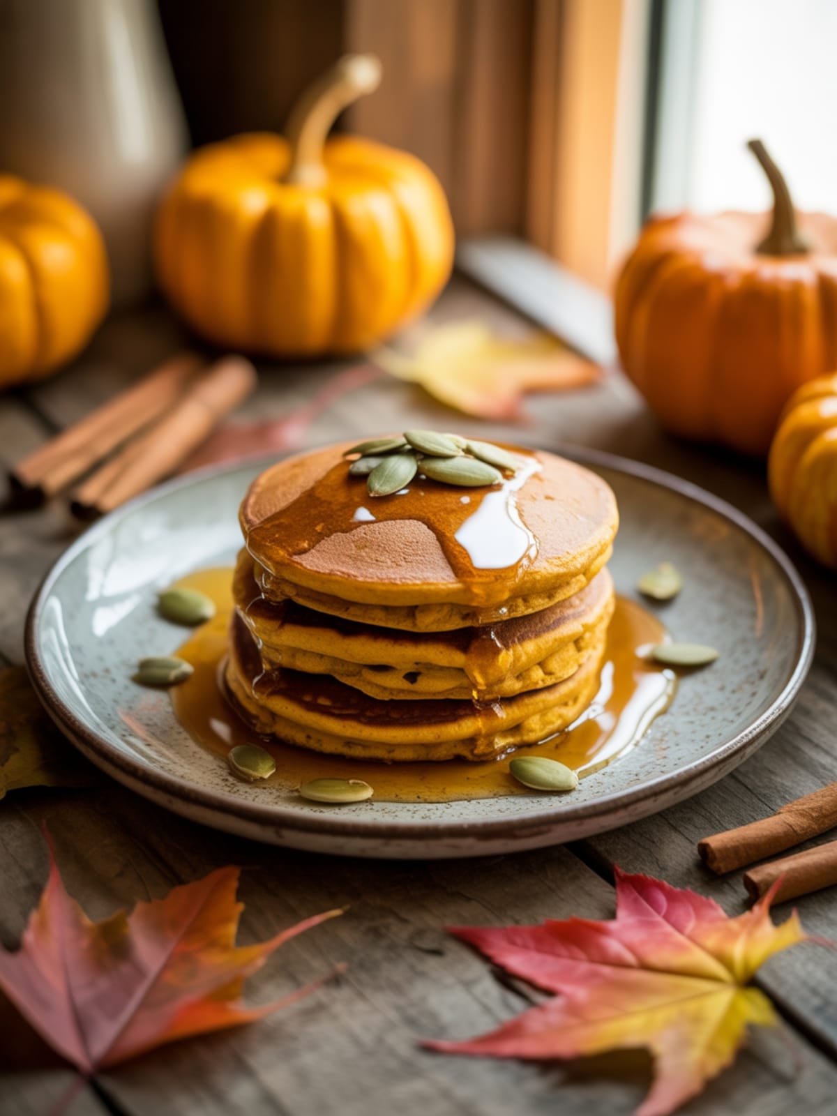 Vegan Pumpkin Pancakes Oil Free Fall Breakfast