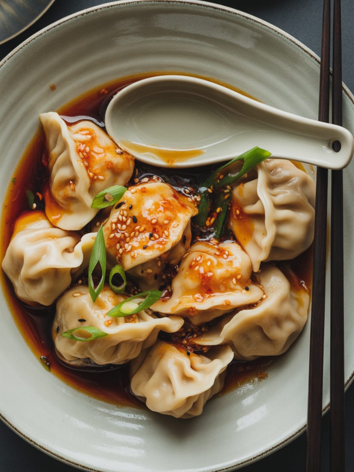 Butternut Bliss: Chili Crisp Dumplings in Ginger Broth
