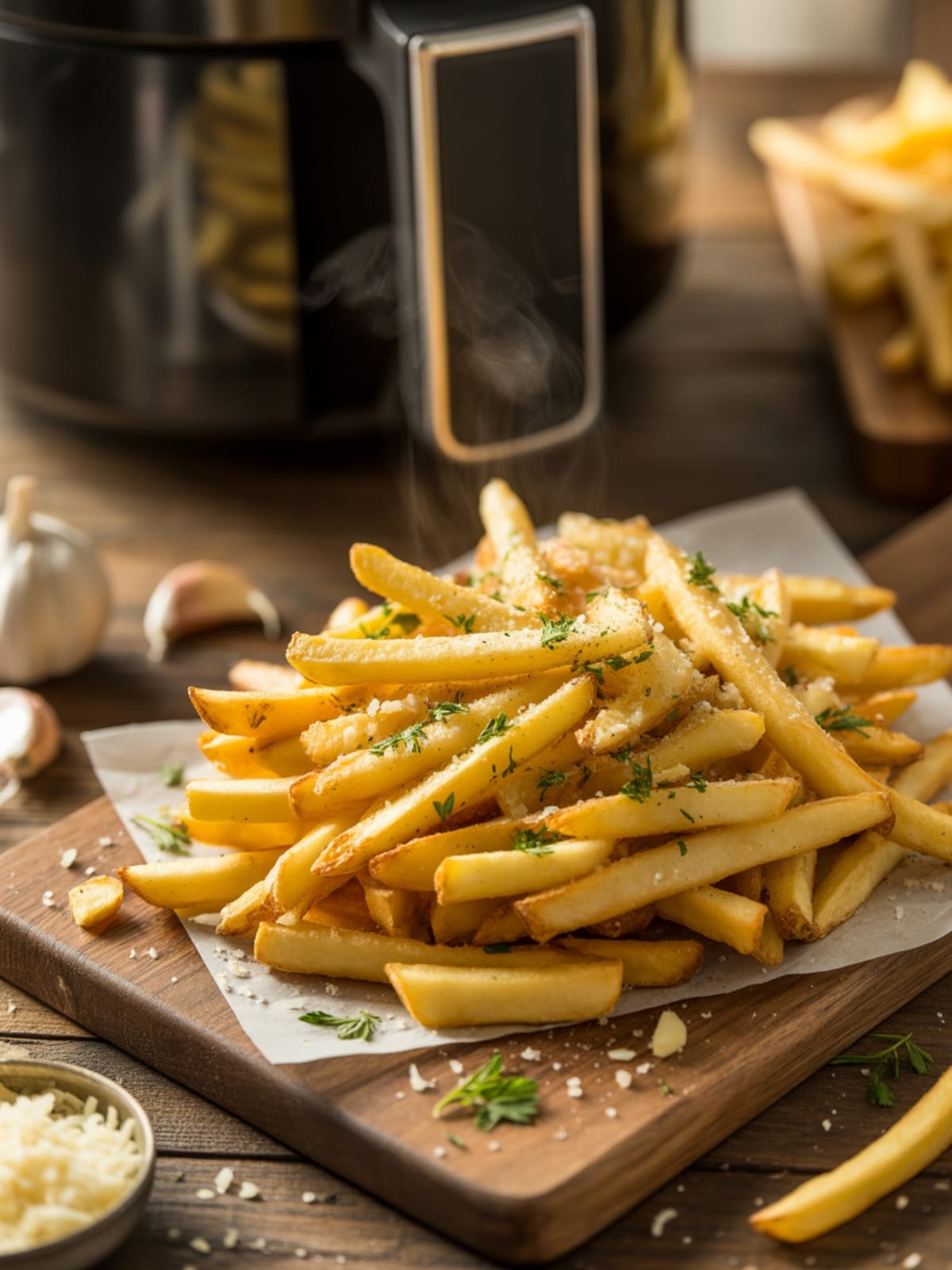 Air Fryer Garlic Fries (Using Frozen Fries)