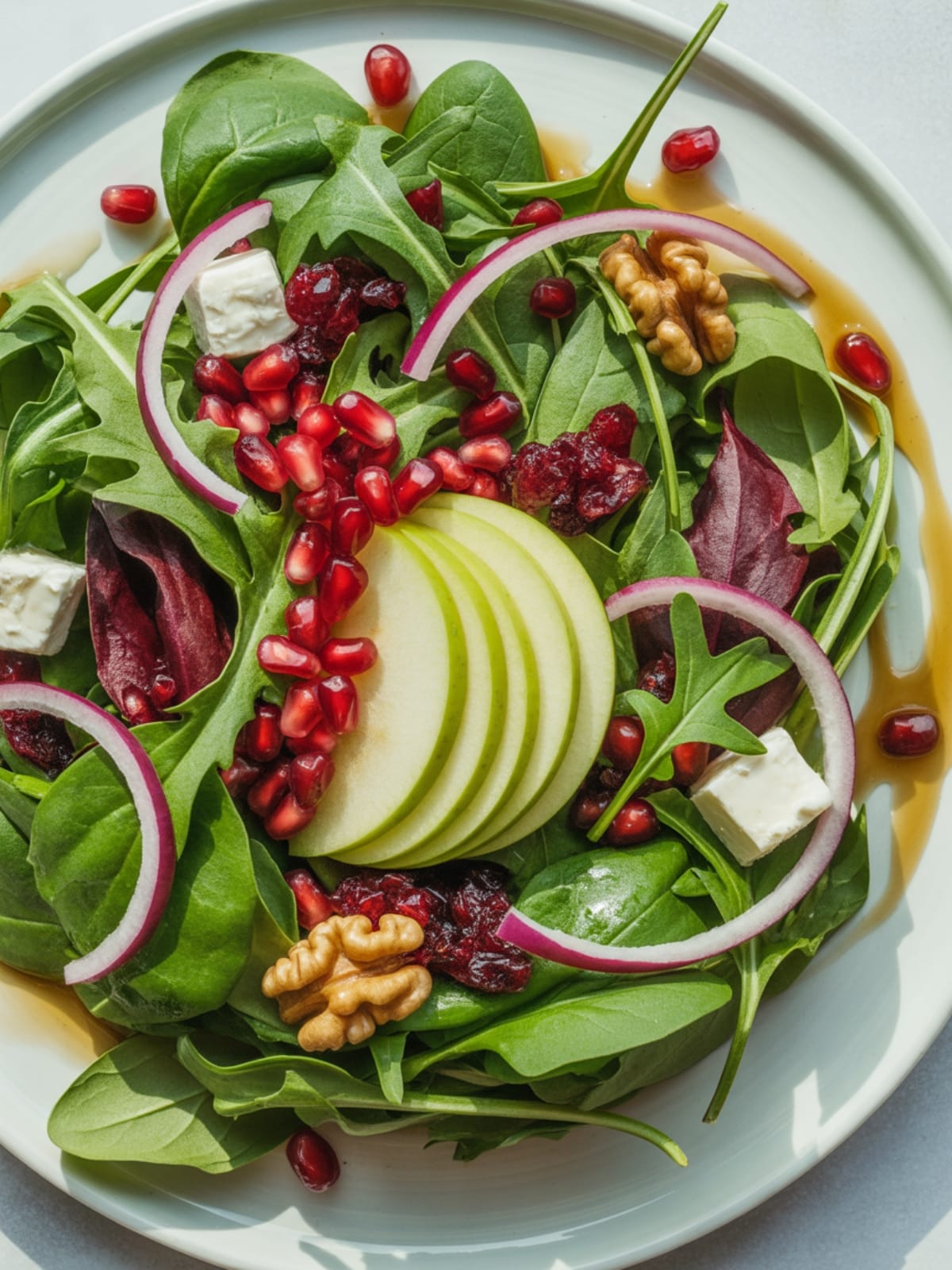 Apple Pomegranate Feta Cheese Salad Recipe