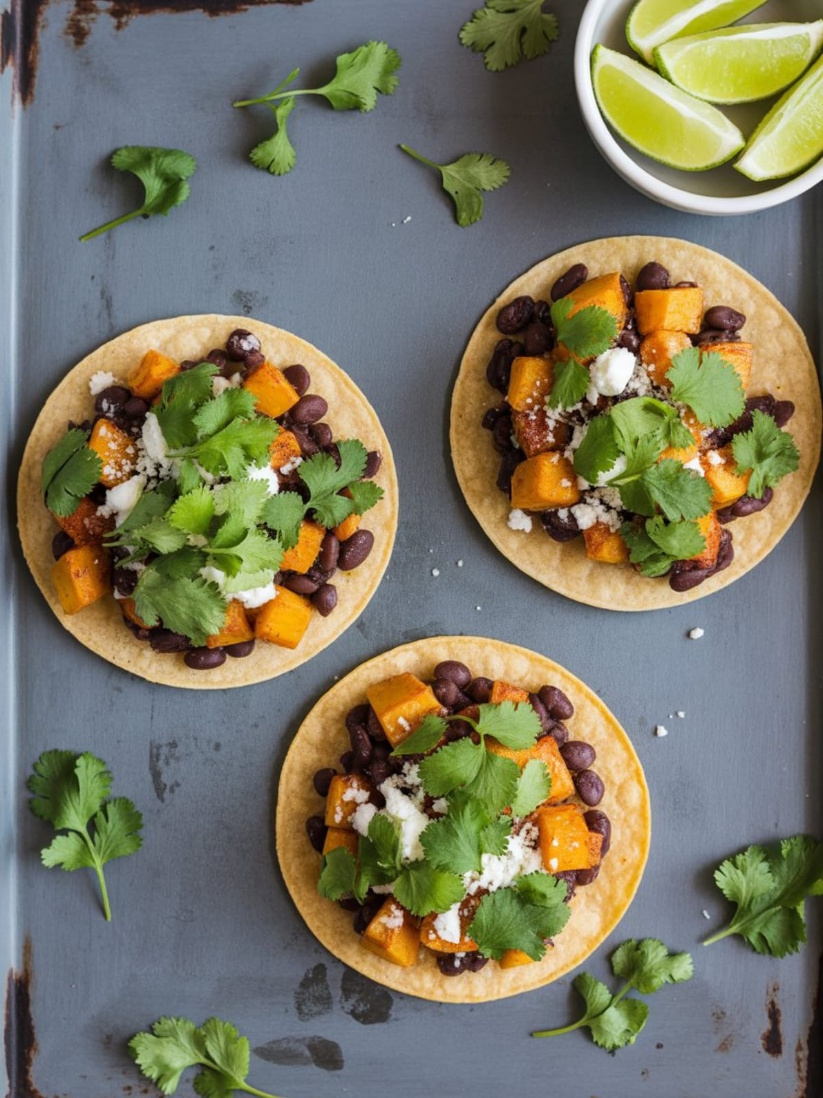 Chipotle Butternut Squash Black Bean Tostadas