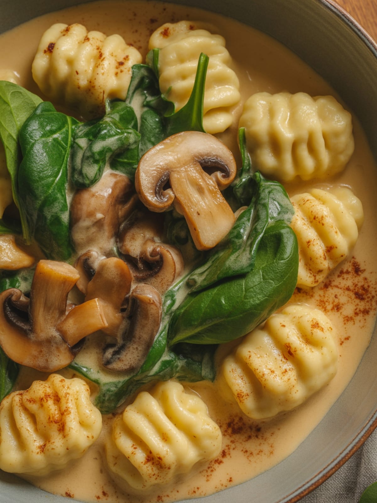 Creamy Garlic Gnocchi with Mushrooms and Smoky Paprika Sauce