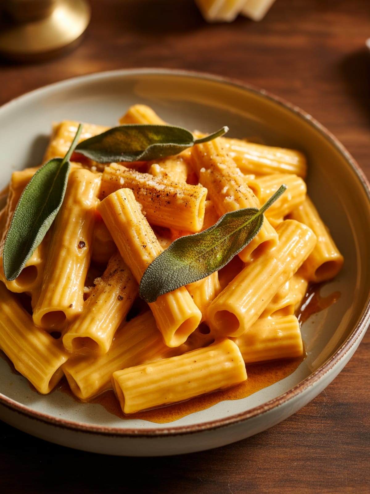Creamy Pumpkin Pasta With Brown Butter & Sage