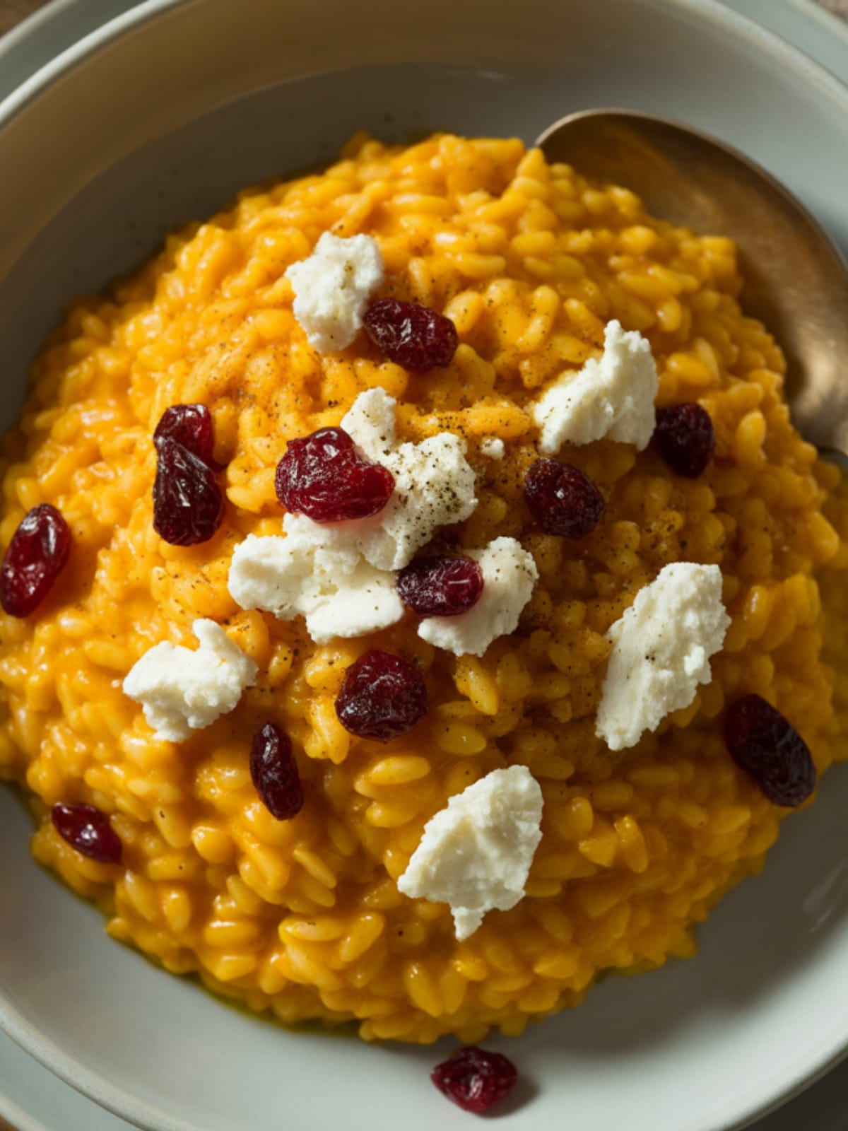 Creamy Pumpkin Risotto with Goat Cheese Recipe