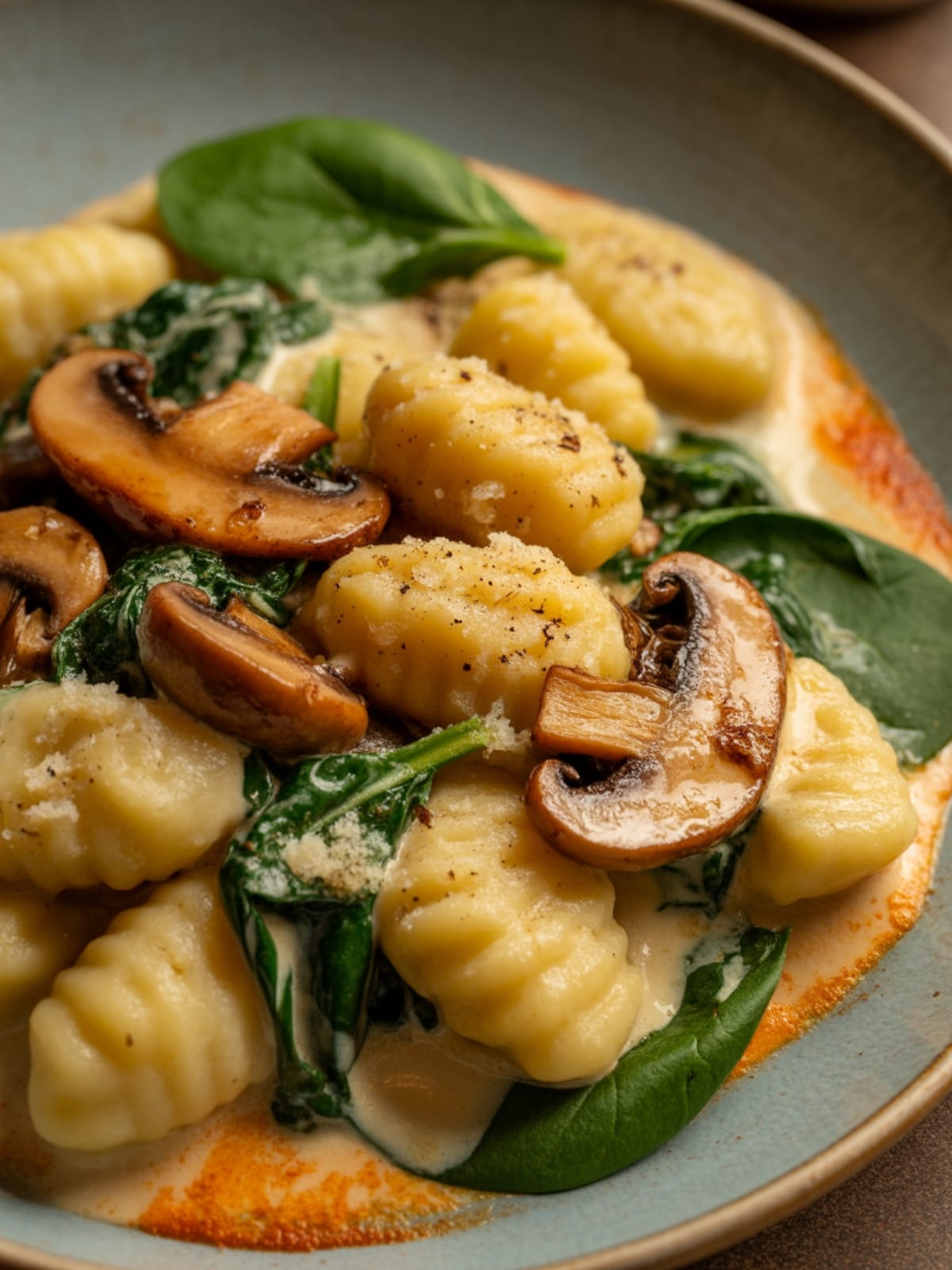 Creamy Spinach Mushroom Gnocchi Recipe