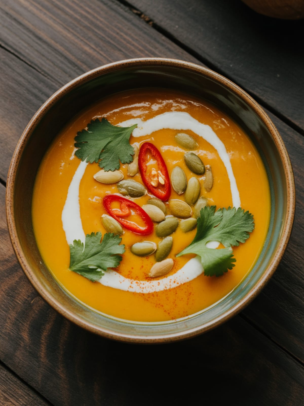 Creamy Thai Coconut Pumpkin Soup With Coconut Milk