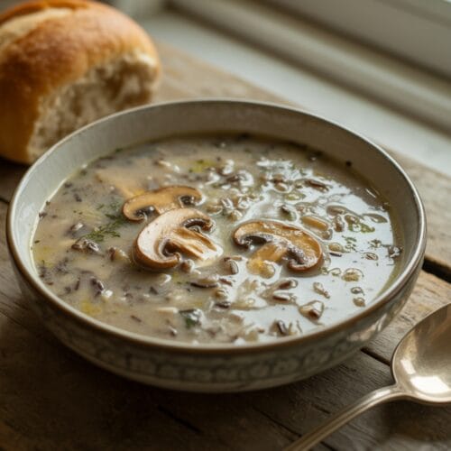 Creamy Wild Rice and Vegetable Mushroom Soup