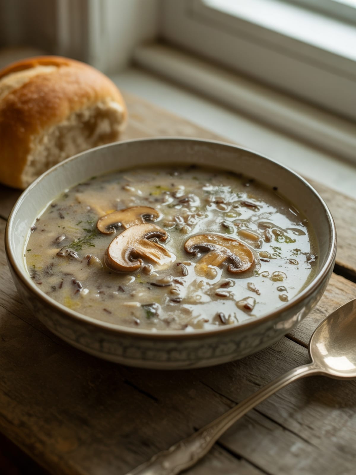 Creamy Wild Rice and Vegetable Mushroom Soup