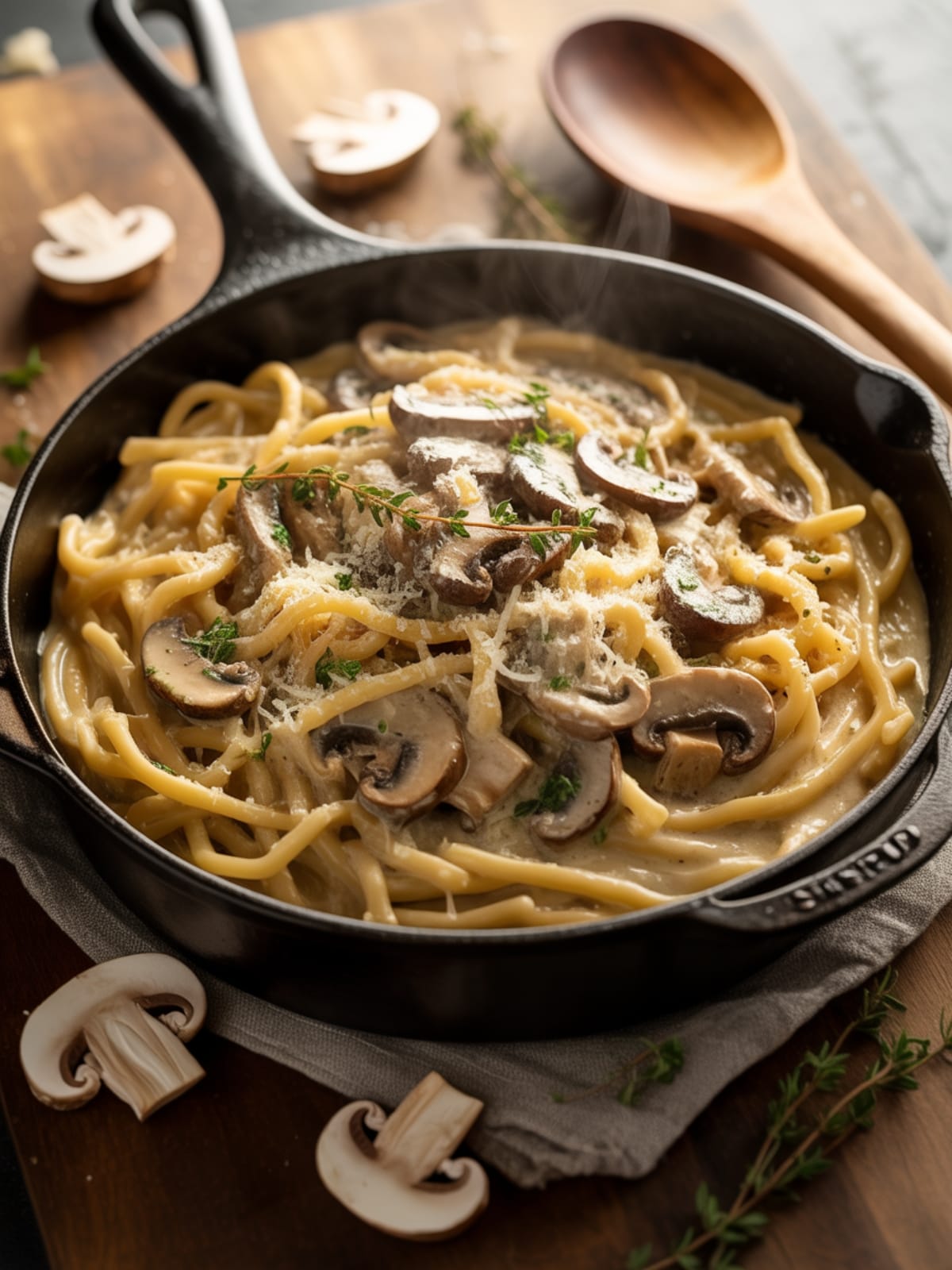 Easy One Pot Creamy Mushroom Pasta- Weeknight Comfort in 30 Minutes