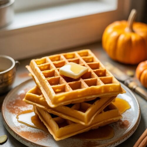 Easy Vegan Pumpkin Spice Waffles