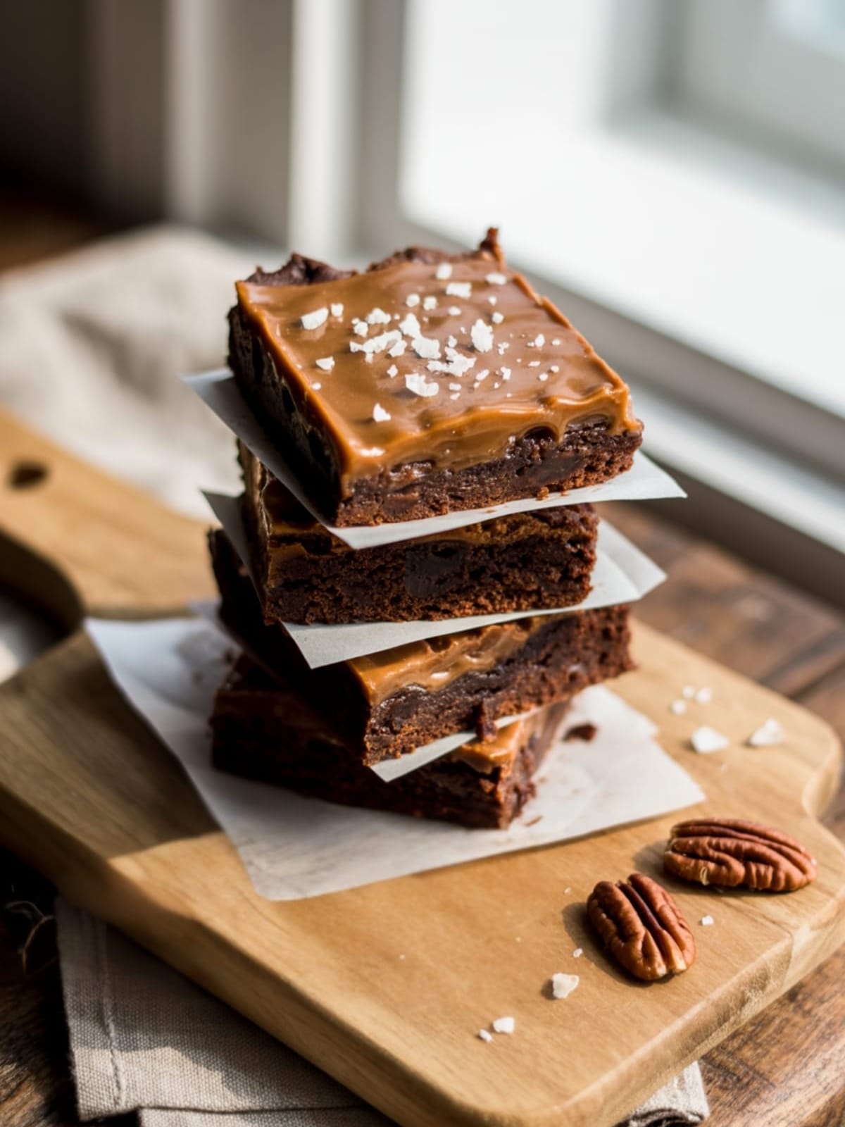 Fudgy Salted Caramel Brownies for Caramel Dessert Lovers