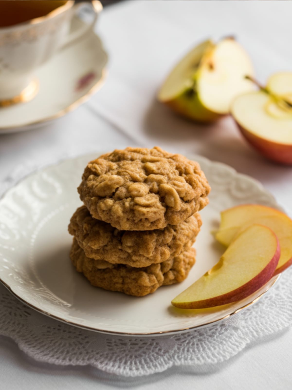 Healthy Apple Cinnamon Oatmeal Cookies
