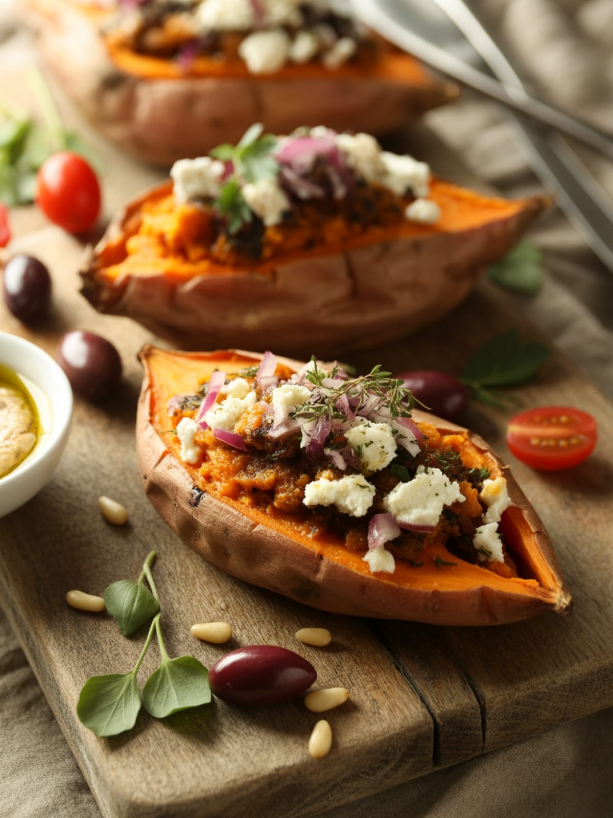 Mediterranean-Style Baked Sweet Potatoes: A Vibrant, Healthy Dinner